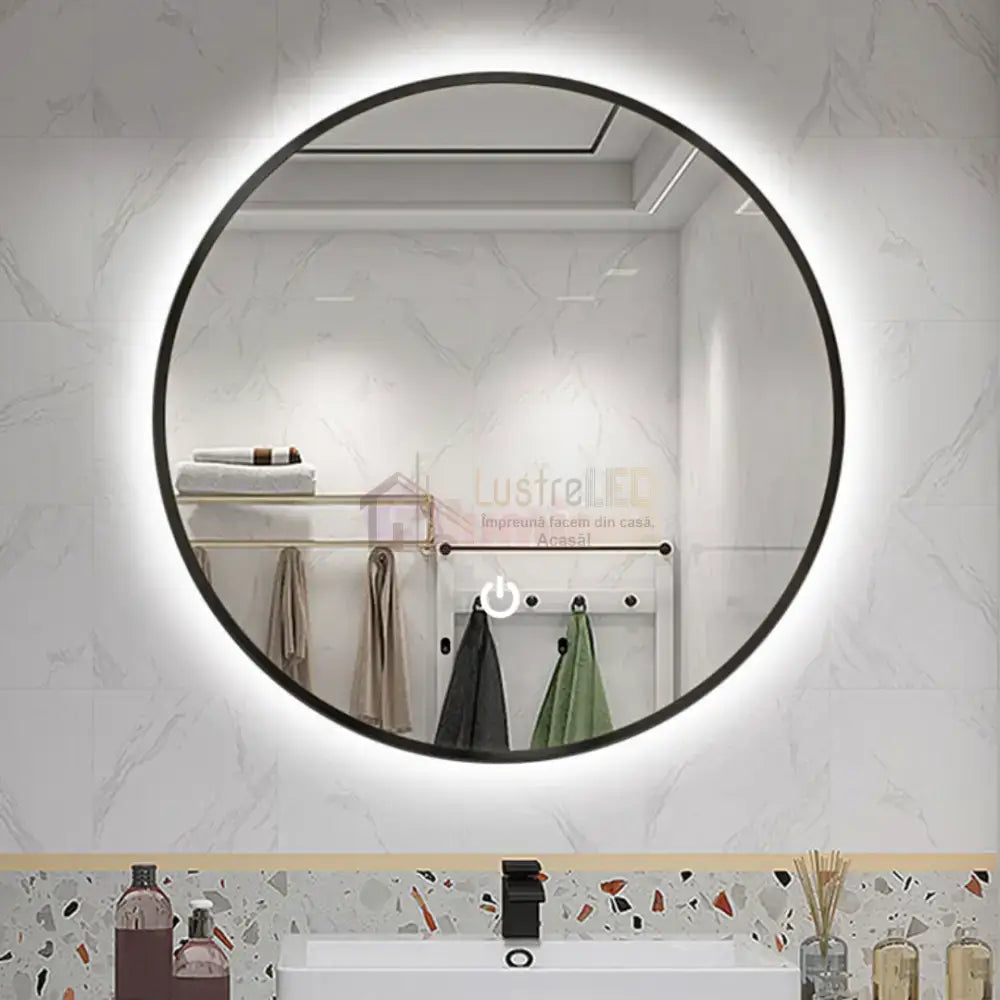 Oglinda LED Rotunda 60CM Simple Touch C110S NEAGRA / 60CM LED MIRROR