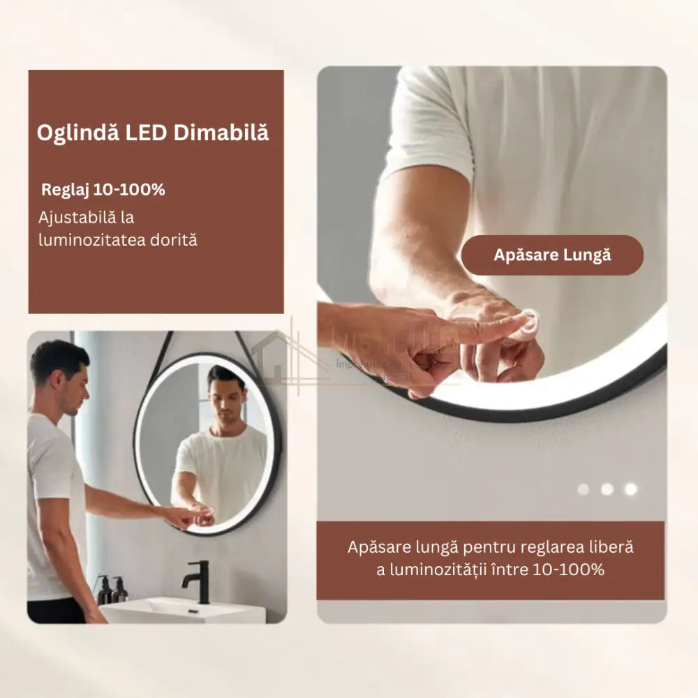 Oglinda LED Rotunda 60CM Simple Touch C110S led mirror