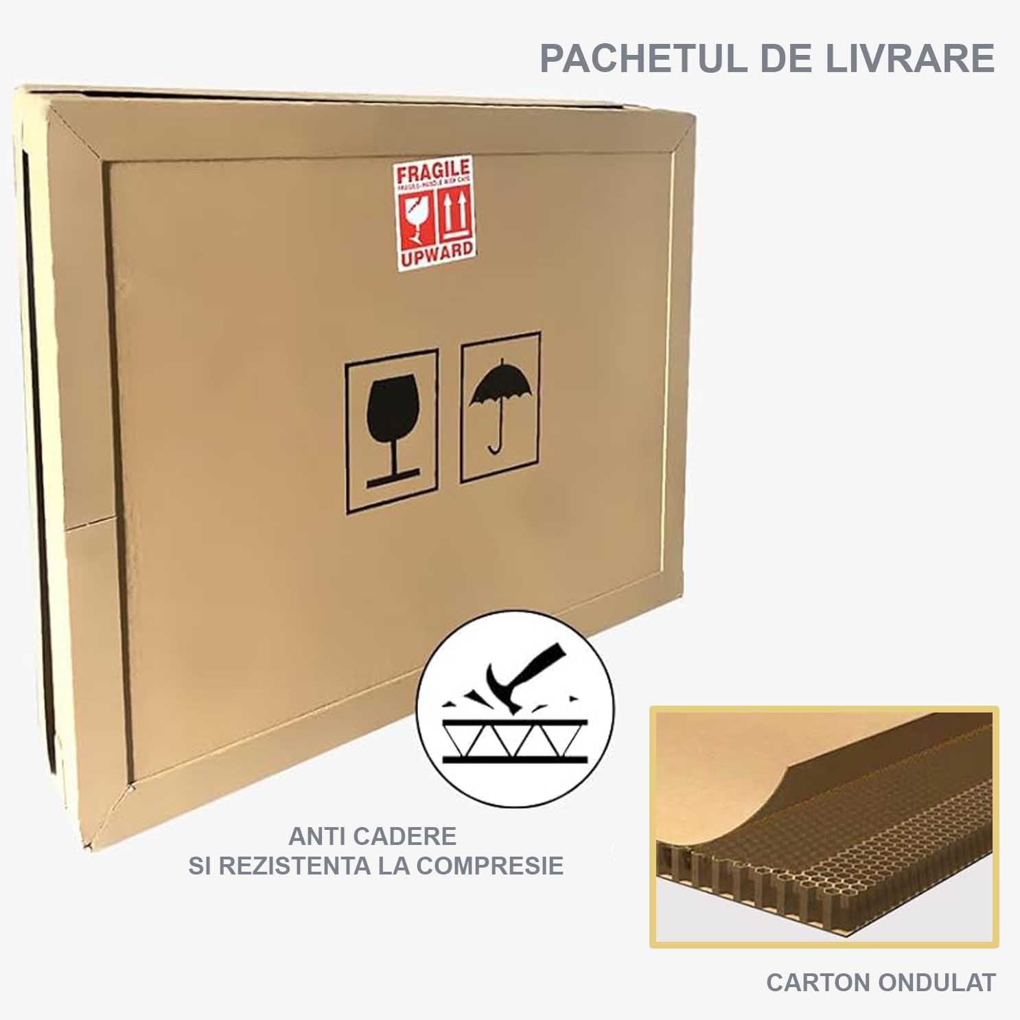 Oglinda LED Rotunda cu Rama Neagra 3D Infinity Mirror, 3 Lumini si Touch J183F