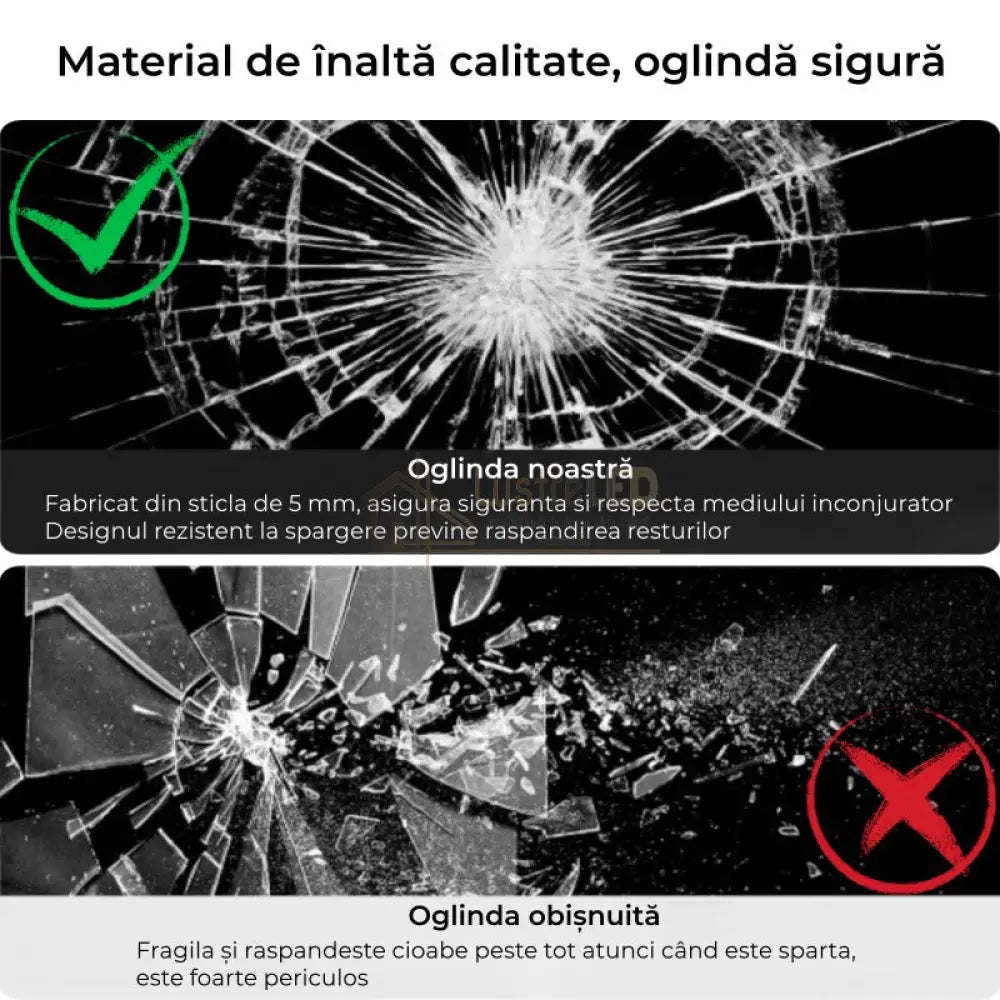 Oglinda Rotunda Neagra 60cm cu Dezaburire, Touch si 3 Lumini lustreled.ro