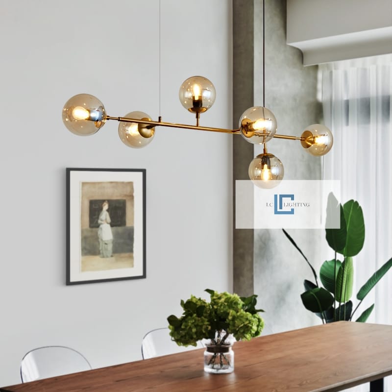 Lustra Abajur Fumuriu GOLD Liniara 6xE14 DF557-6