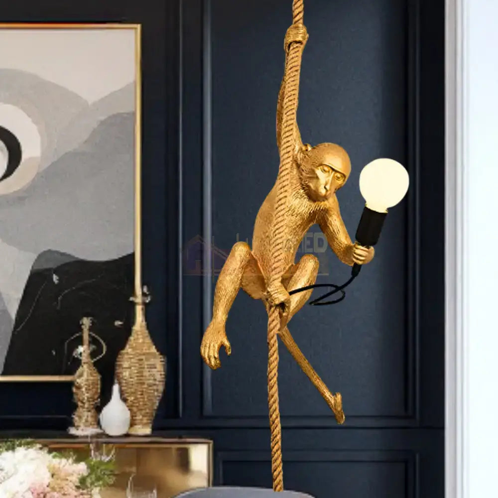 Pendul 1xE27 Monkey Gold AURIE Lighting Fixtures