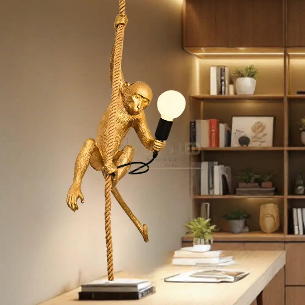 Pendul 1xE27 Monkey Gold AURIE Lighting Fixtures