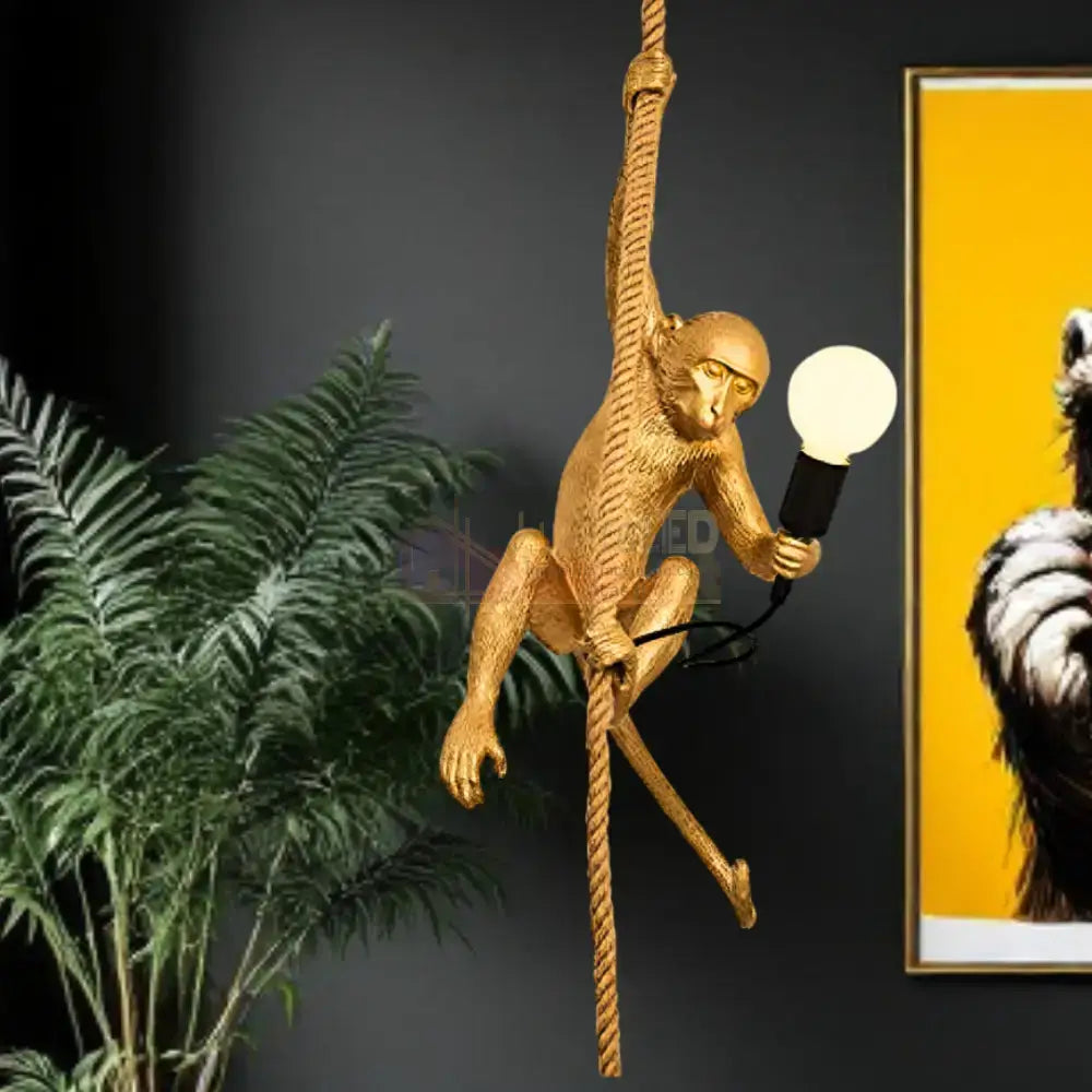 Pendul 1xE27 Monkey Gold AURIE Lighting Fixtures