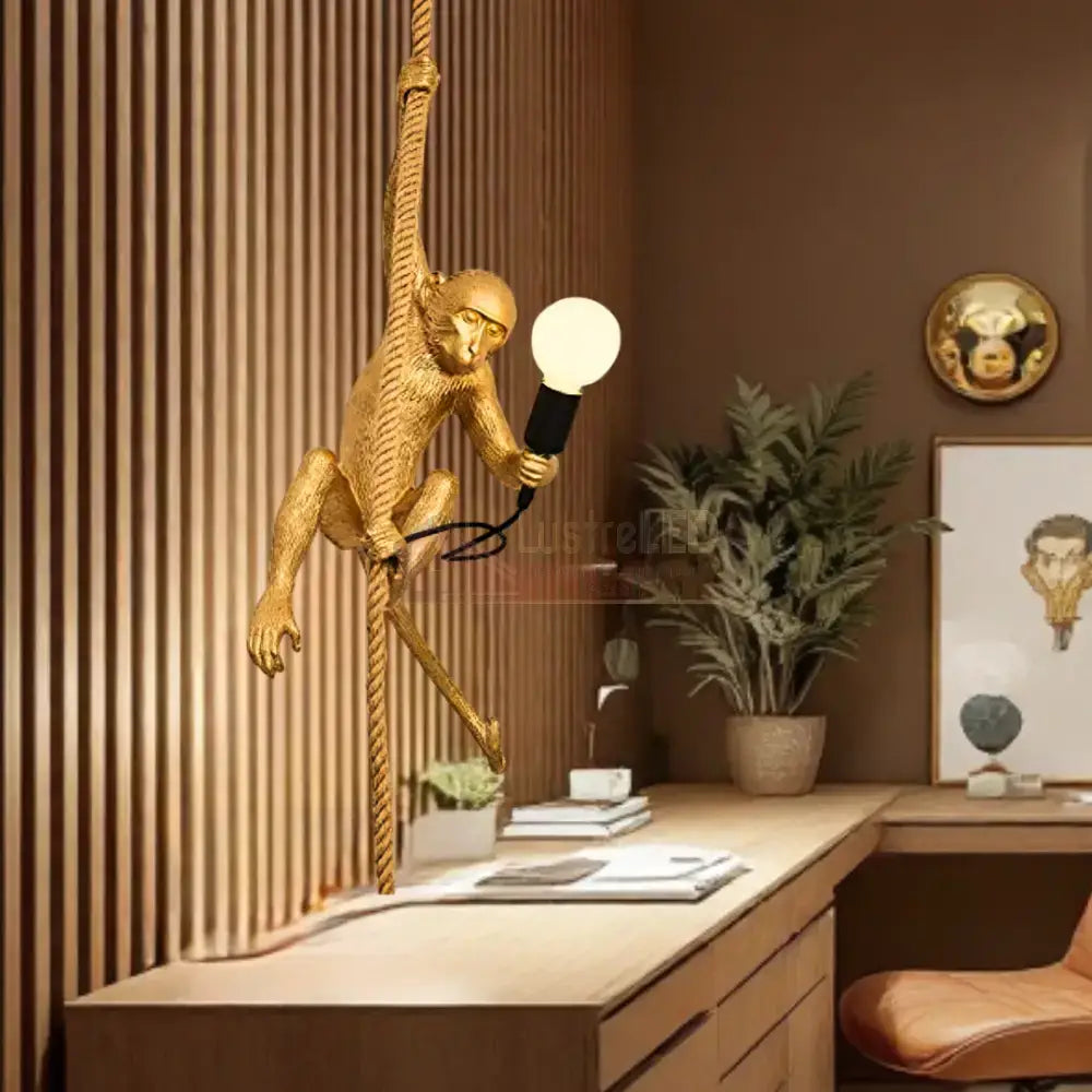 Pendul 1xE27 Monkey Gold AURIE Lighting Fixtures