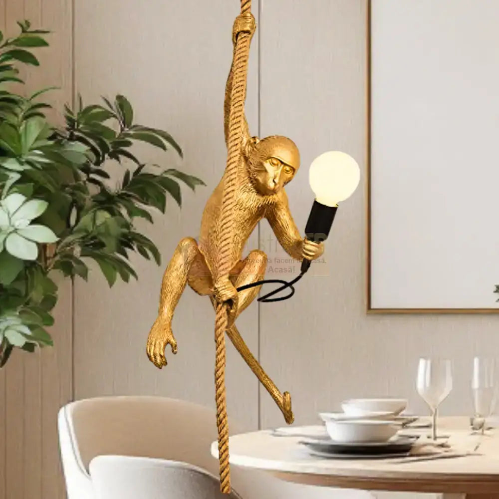 Pendul 1xE27 Monkey Gold AURIE Lighting Fixtures