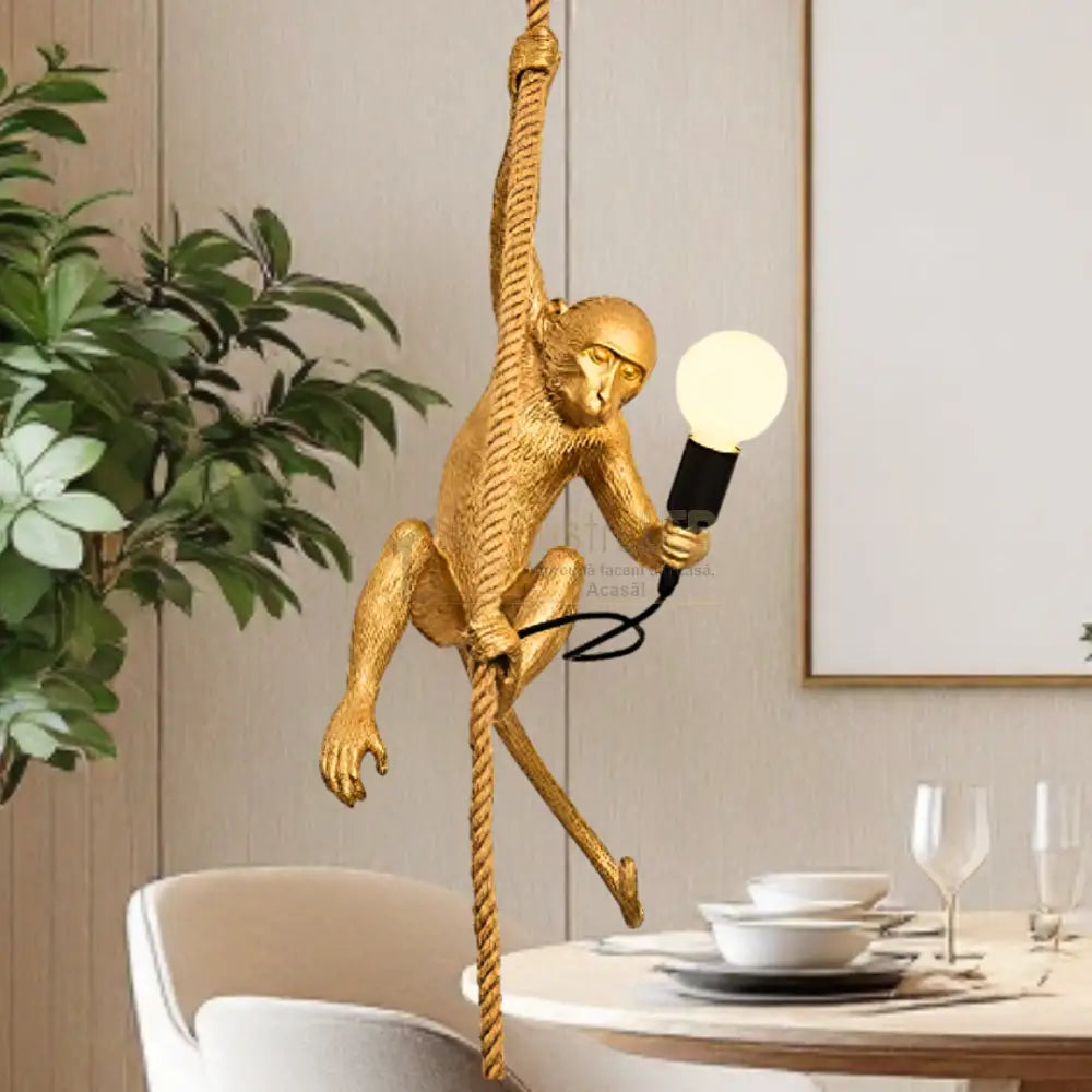 Pendul 1xE27 Monkey Gold AURIE Lighting Fixtures