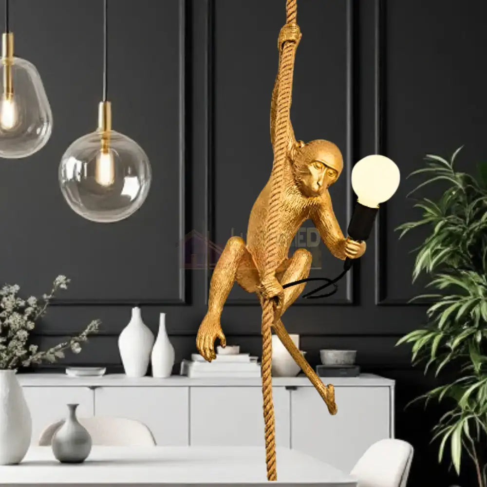 Pendul 1xE27 Monkey Gold AURIE Lighting Fixtures