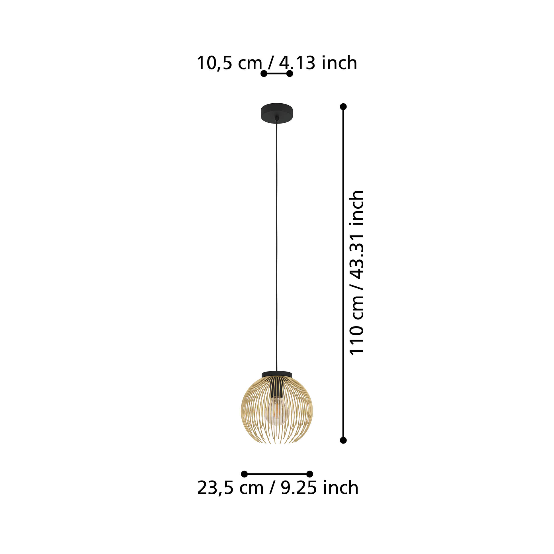 Pendul VENEZUELA Black & Gold EGLO 110CM