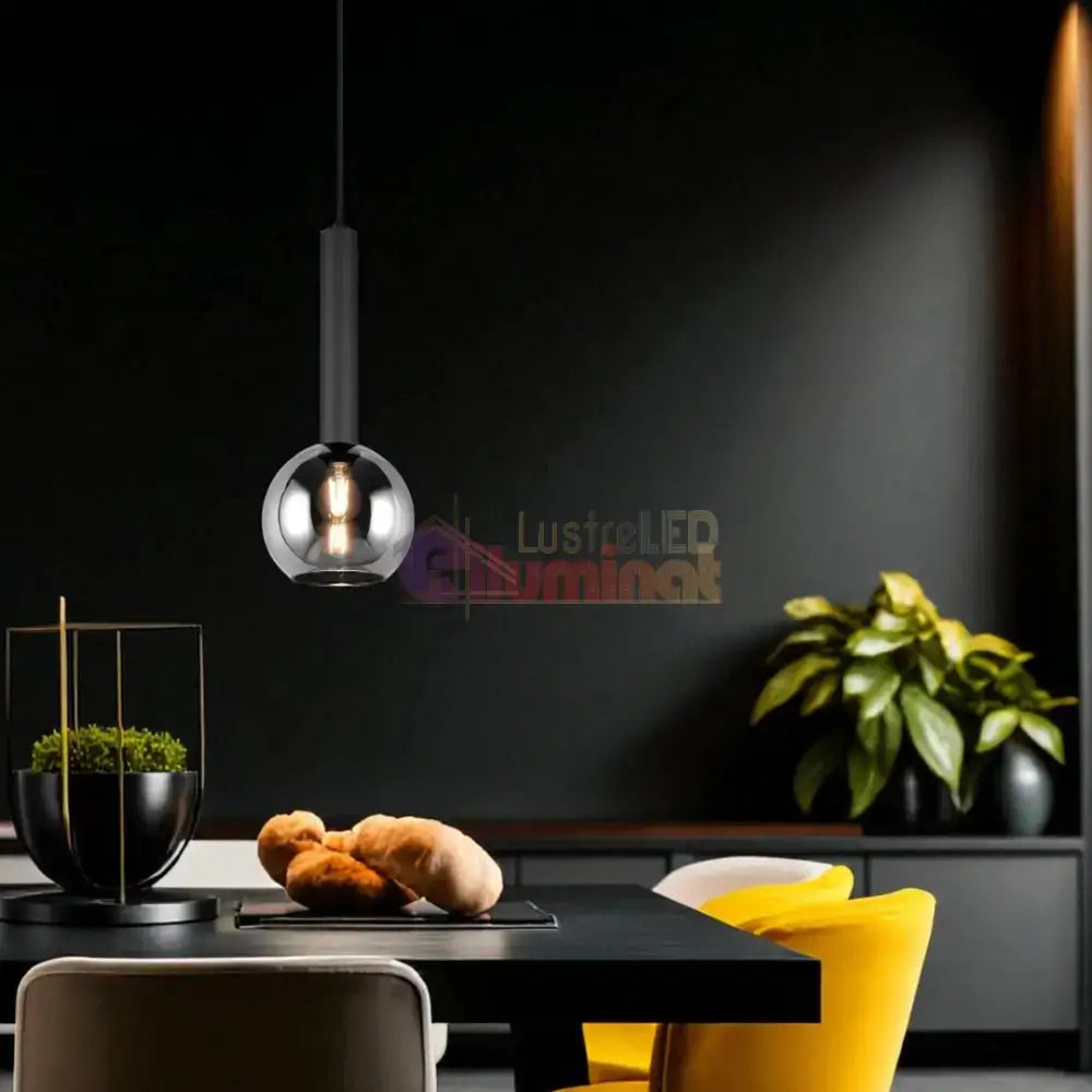 Pendul Abajur fumuriu CLAYTON lustreled.ro