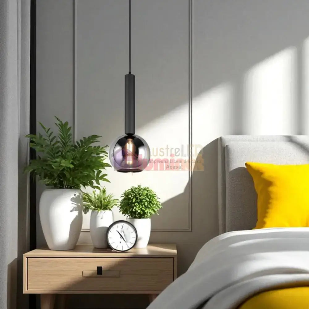 Pendul Abajur fumuriu CLAYTON lustreled.ro
