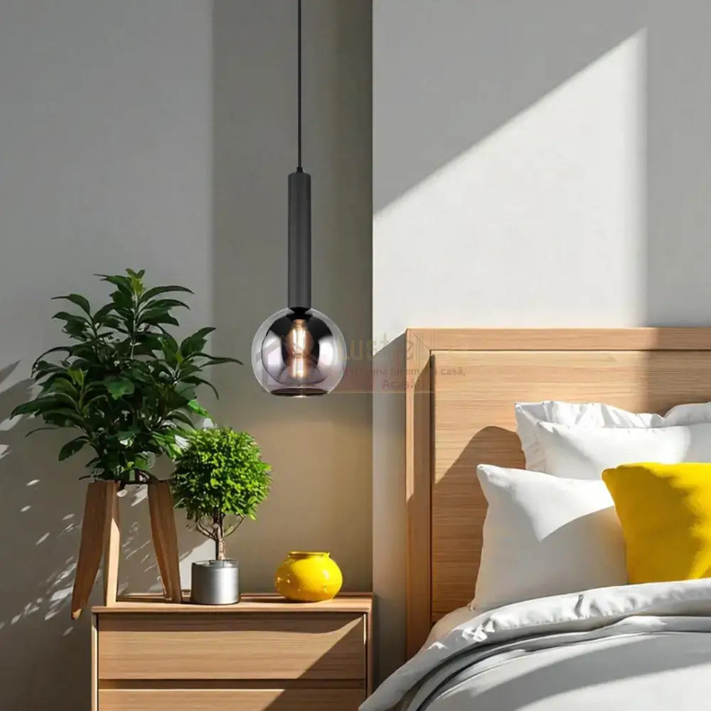 Pendul 1x E27 CLAYTON 28W NEAGRA / LUXURY Lighting Fixtures