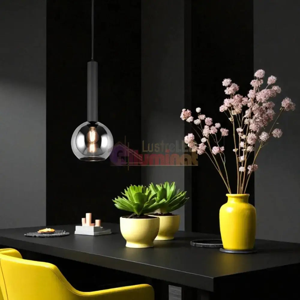 Pendul Abajur fumuriu CLAYTON lustreled.ro