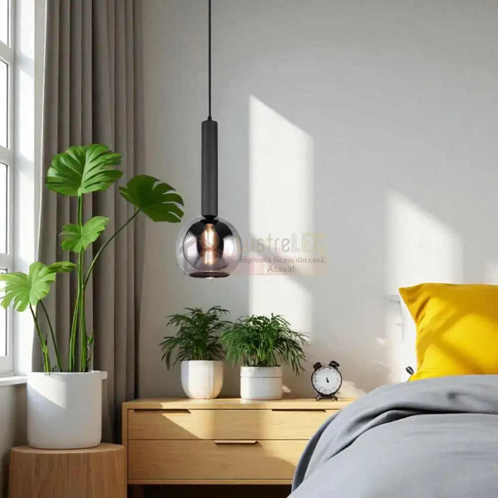 Pendul 1x E27 CLAYTON 28W NEAGRA / LUXURY Lighting Fixtures