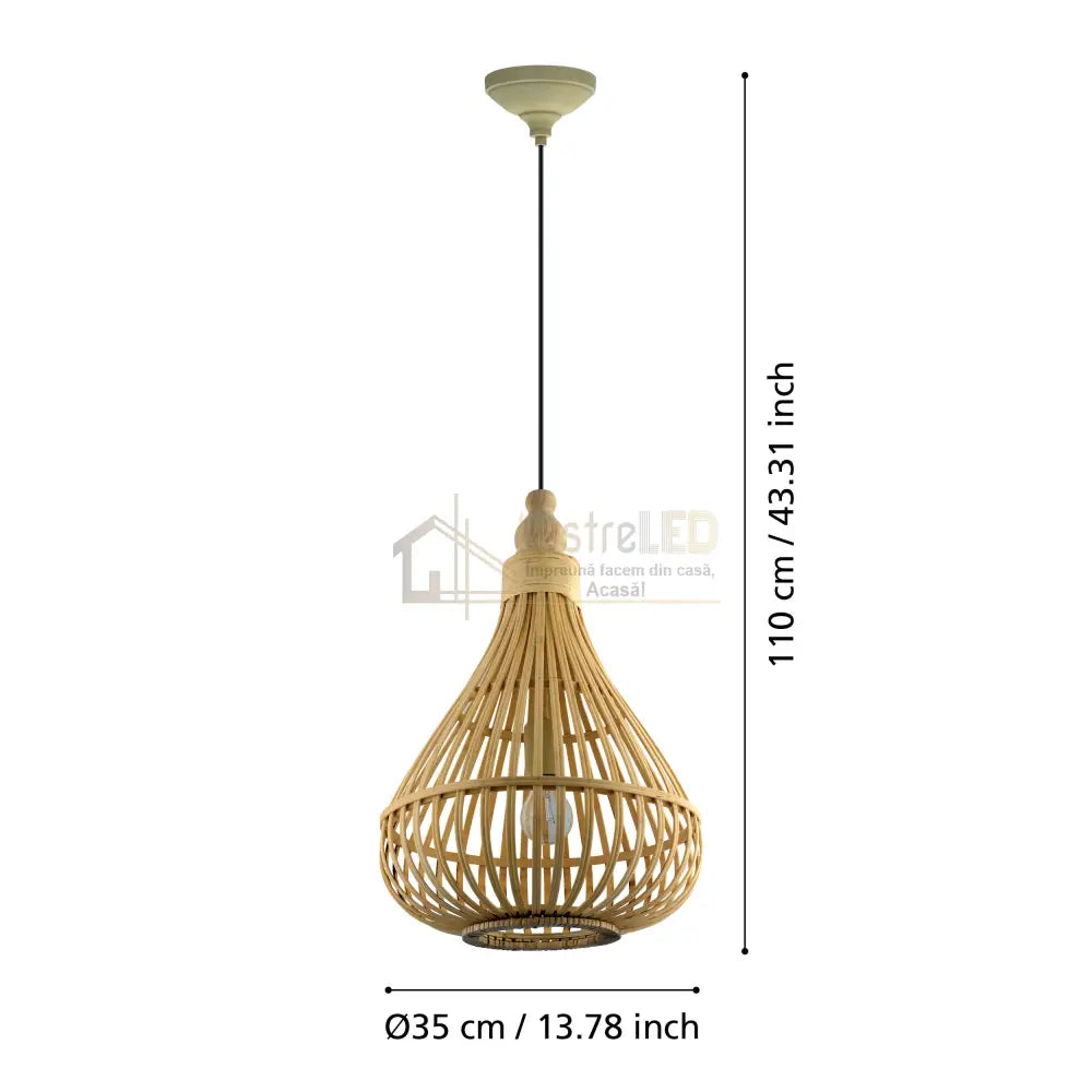 Lustra LED Suspendata AMSFIELD Wood Style  EGLO 49772 lustreled.ro