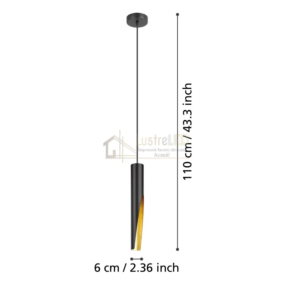 Pendul BARBOTTO Black & Gold 110CM NEGRU + AURIU / SUSPENDATE Lighting Fixtures