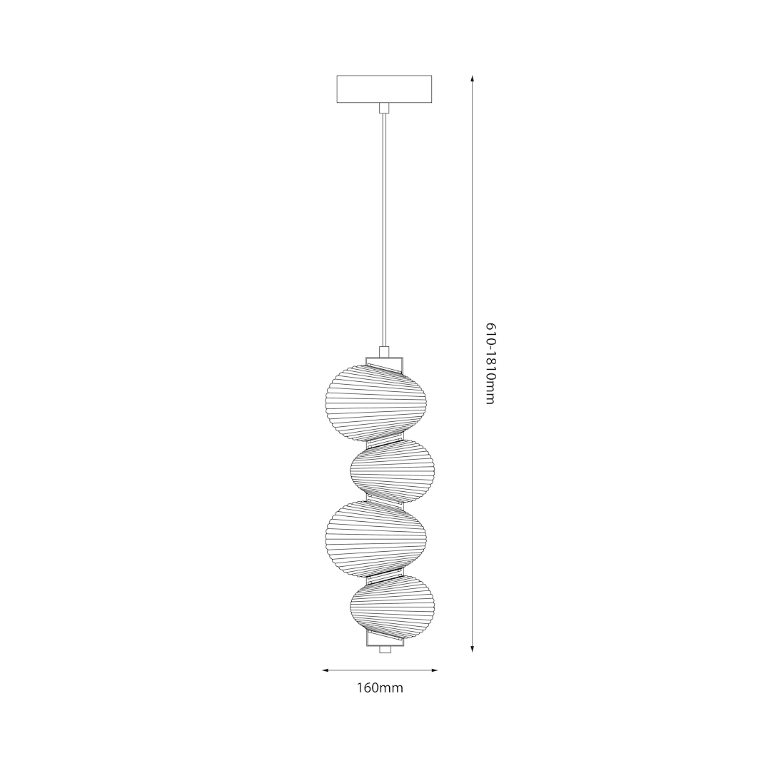 Pendul LED BOLLA Gold Premium Echivalent 200W