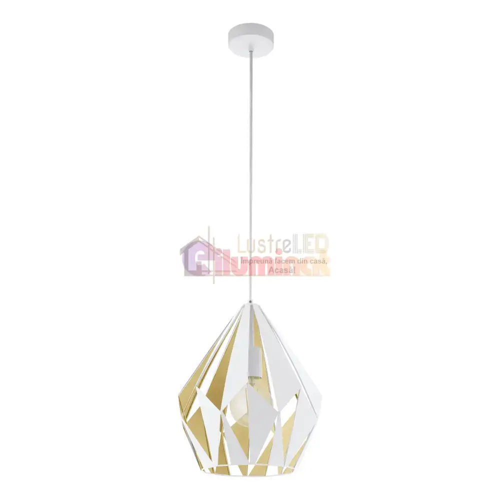 Pendul CARLTON 1 White & Gold 110CM Eglo ALBA / VINTAGE SI RETRO DESIGN Lighting Fixtures