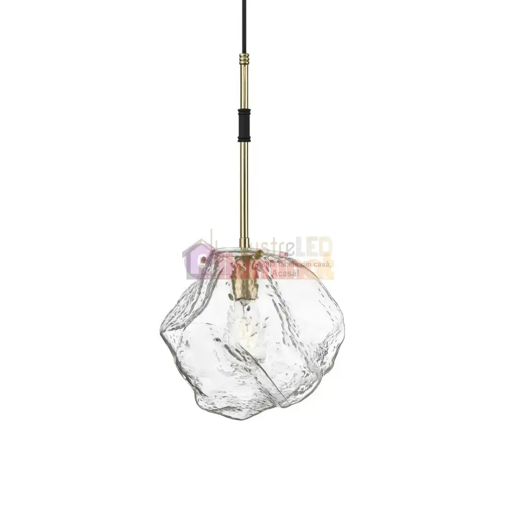 Pendul 1xE27 Matte Black+Gold IceArt lustreled.ro