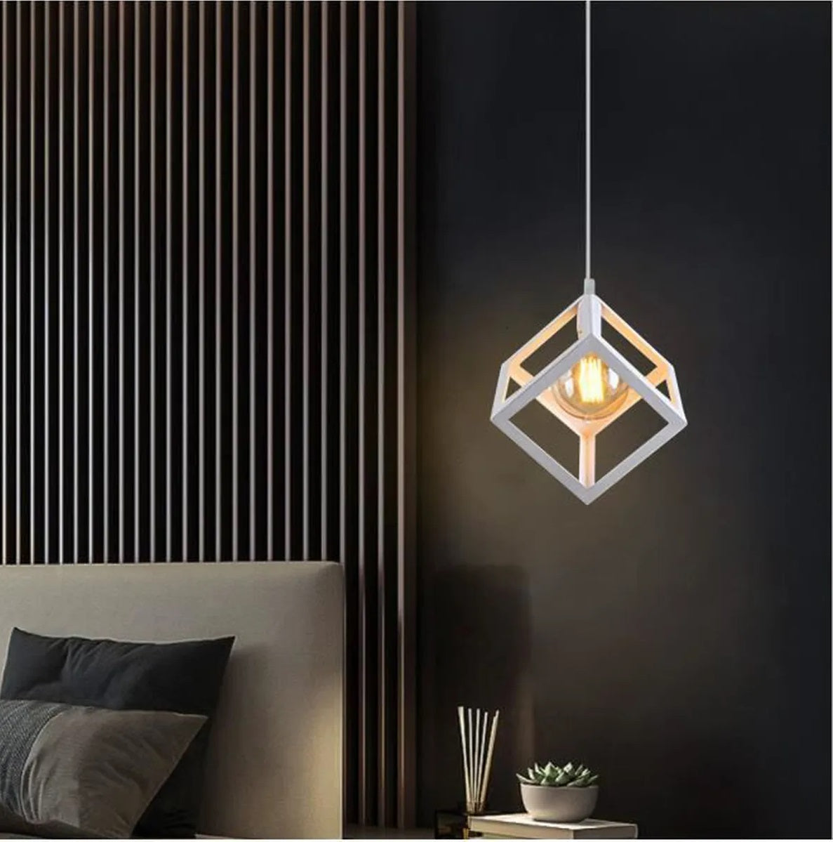 Pendul Vintage E27 CUB Alb