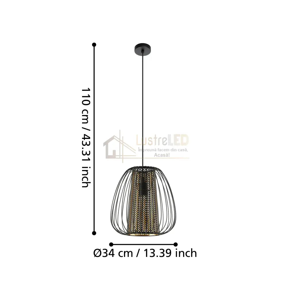 Pendul CURASAO Black 1xE27 Eglo Ø34CM Lighting Fixtures