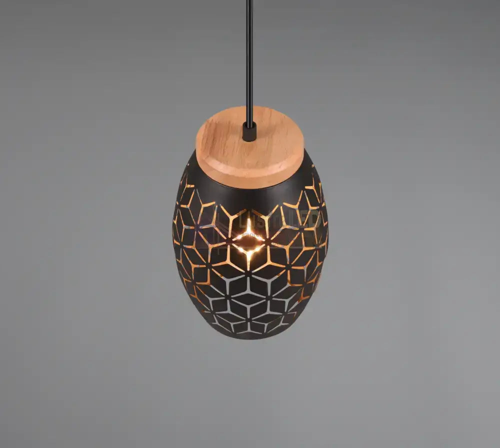 Pendul BIDAR 1x E27 Black NEAGRA / VINTAGE SI RETRO DESIGN Lighting Fixtures