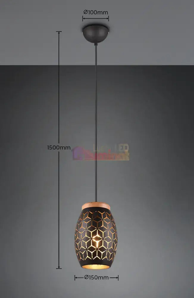 Pendul BIDAR 1x E27 Black NEAGRA / VINTAGE SI RETRO DESIGN Lighting Fixtures