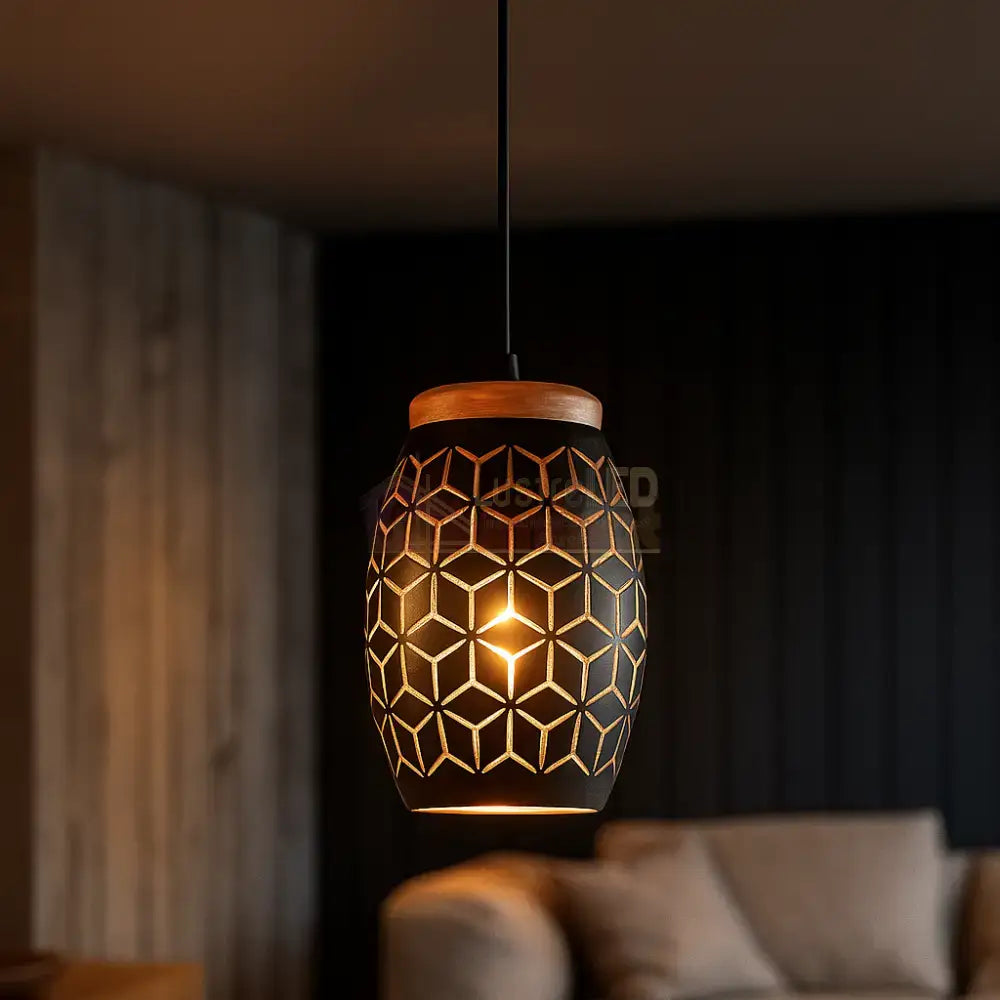 Pendul BIDAR 1x E27 Black NEAGRA / VINTAGE SI RETRO DESIGN Lighting Fixtures