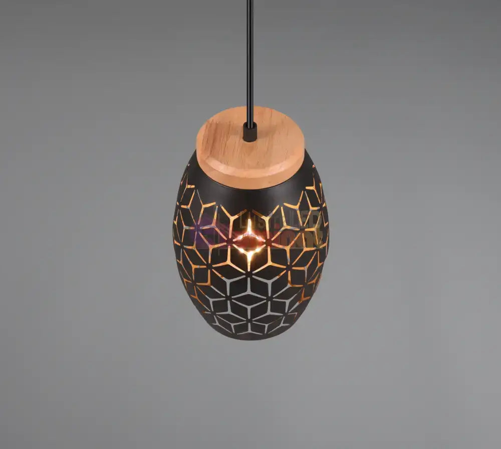 Pendul BIDAR 1x E27 Black NEAGRA / VINTAGE SI RETRO DESIGN Lighting Fixtures