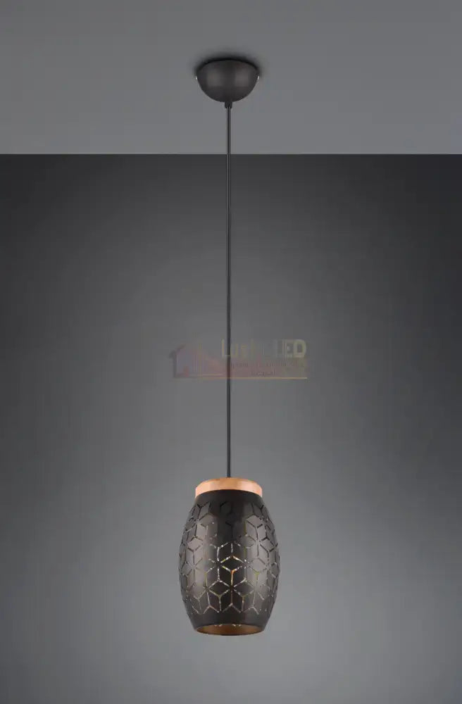 Pendul BIDAR 1x E27 Black NEAGRA / VINTAGE SI RETRO DESIGN Lighting Fixtures