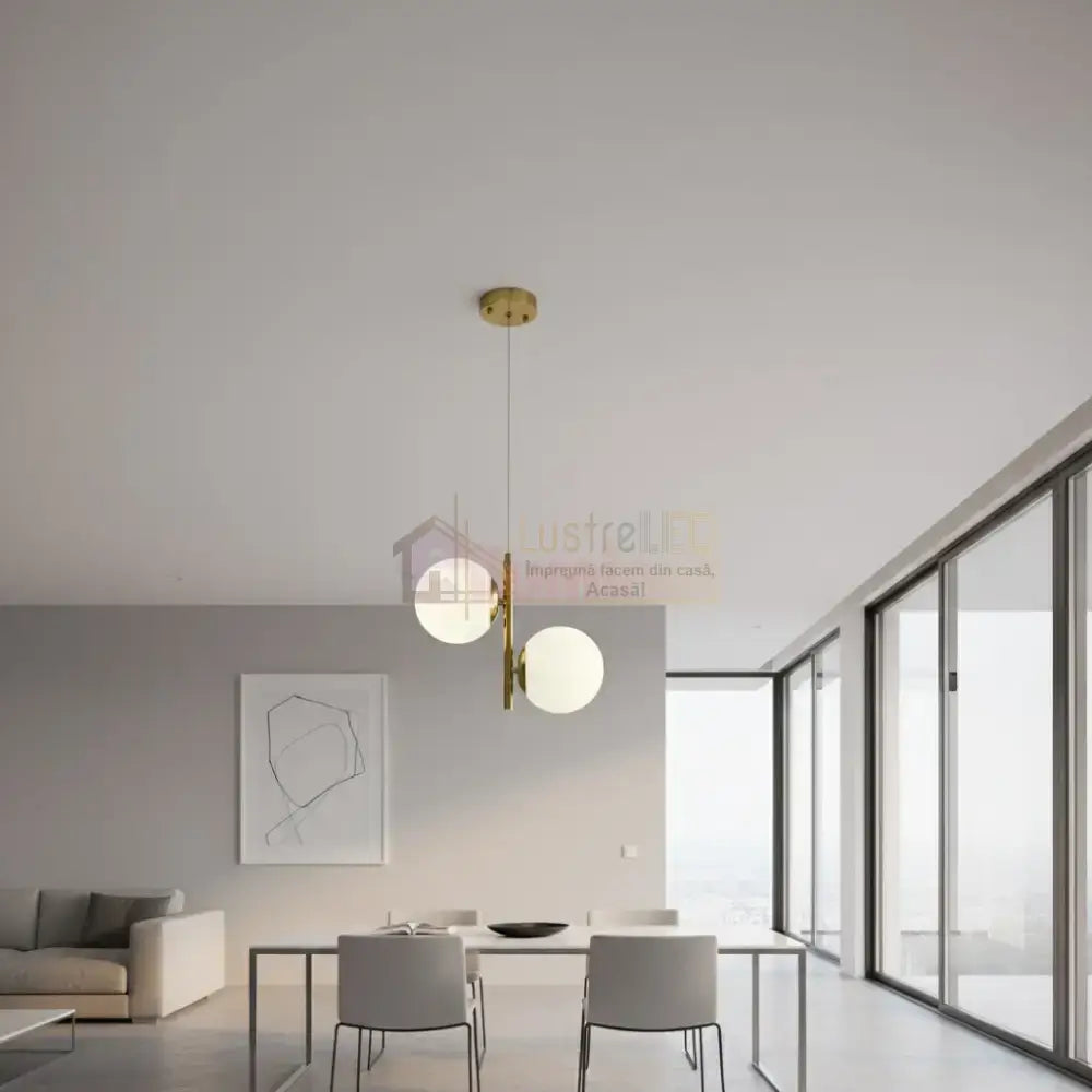 Pendul DIONIS Gold Abajur Mat 2xE27 Chandeliers