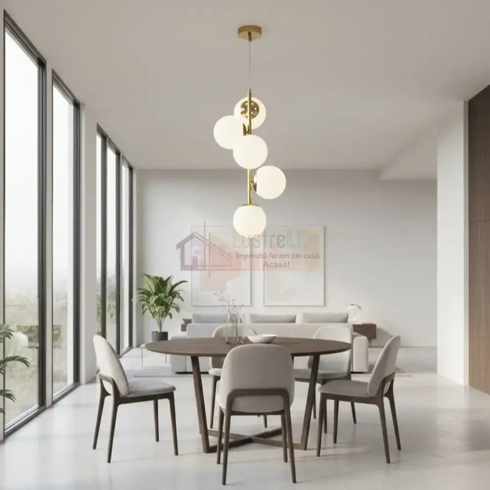 Pendul DIONIS Gold Abajur Mat 5xE27 Chandeliers