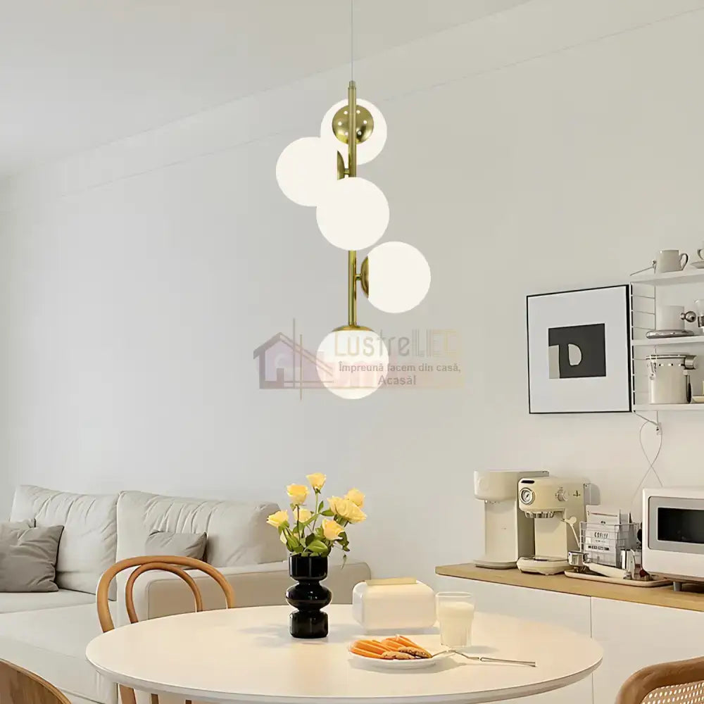 Pendul DIONIS Gold Abajur Mat 5xE27 Chandeliers