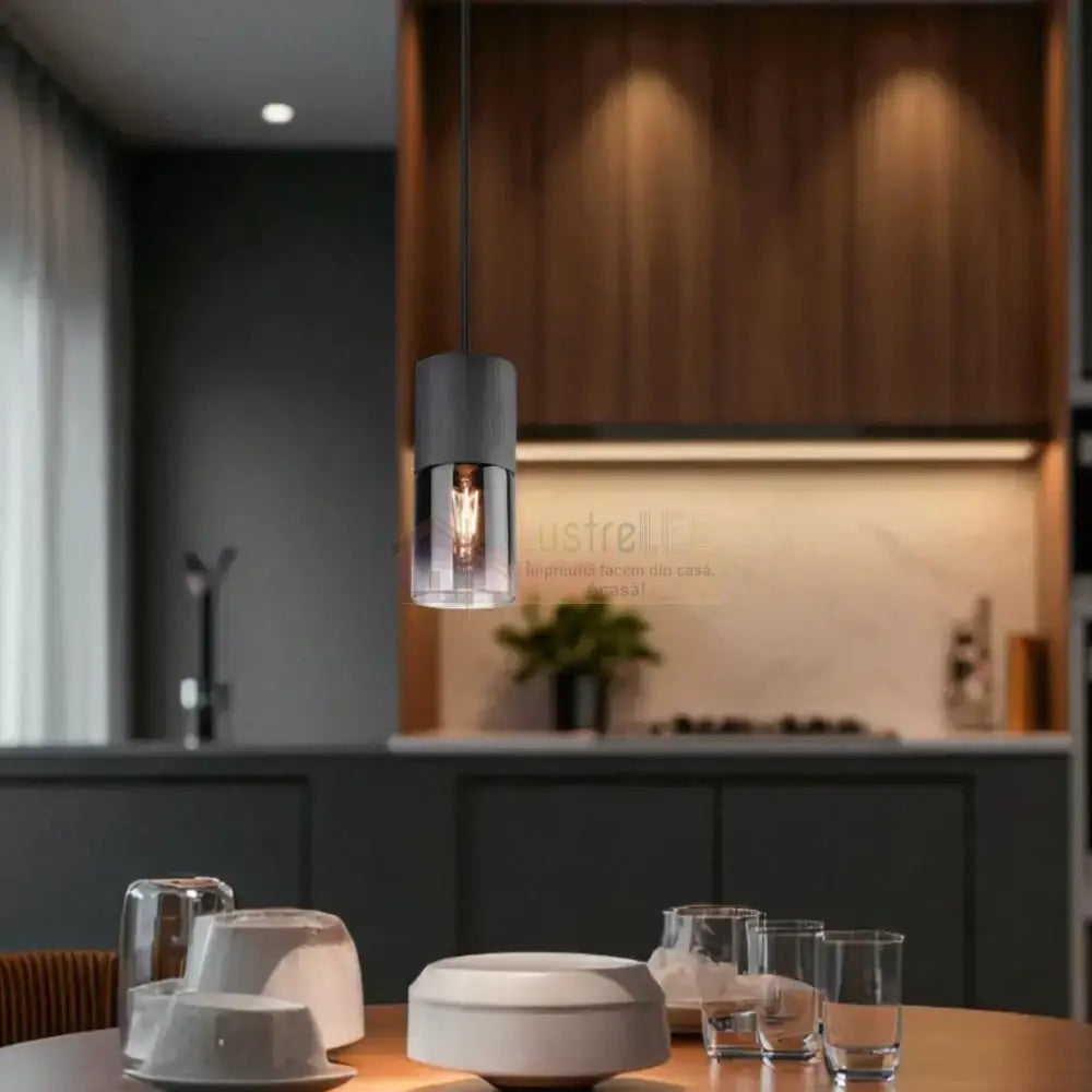 Pendul Fumuriu 1xE27 ROBIN NEAGRA / LUXURY Lighting Fixtures