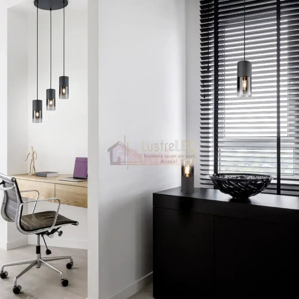 Pendul Fumuriu 1xE27 ROBIN NEAGRA / LUXURY Lighting Fixtures