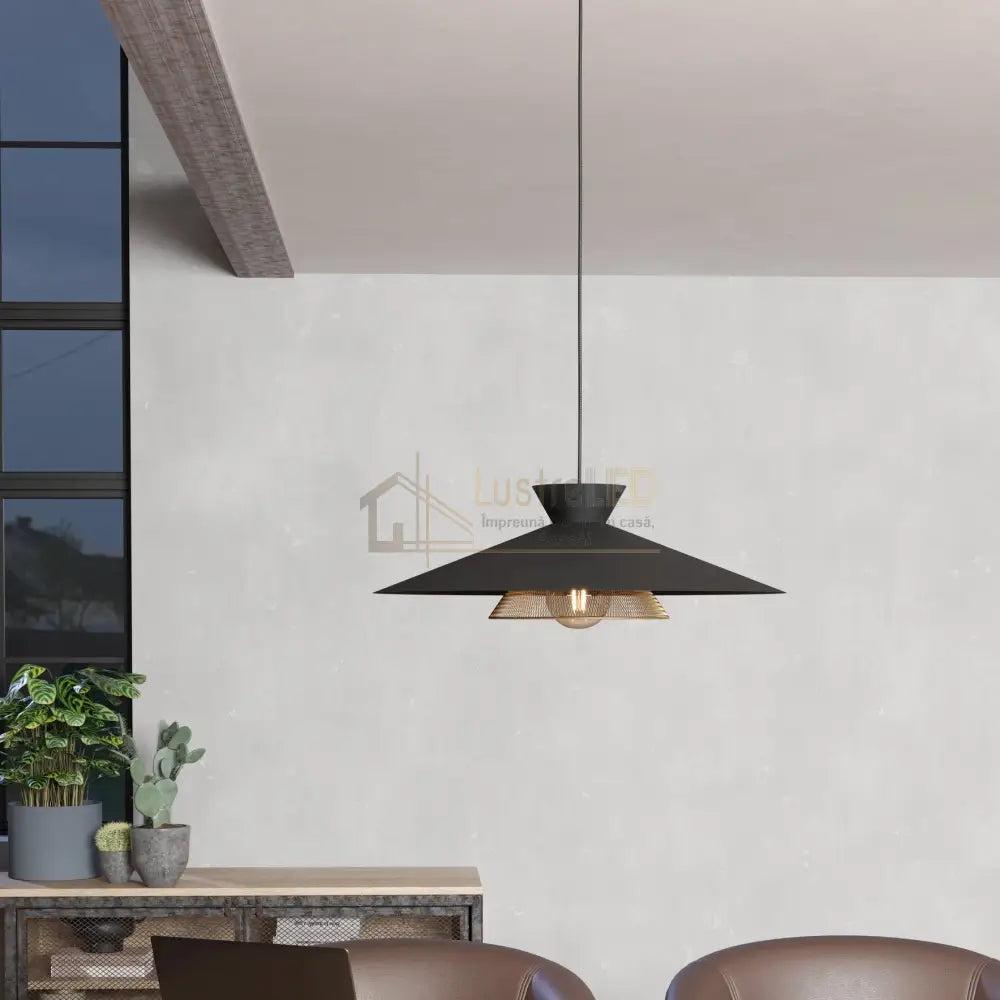 Pendul GRIZEDALE Black 110CM Eglo NEAGRA / SUSPENDATE Lighting Fixtures