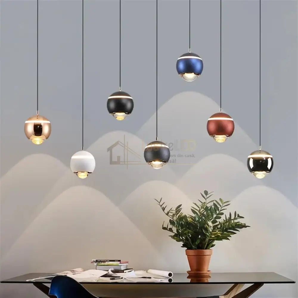 Pendul LED 12W R6 Copper Reglabil Pull UP/DOWN lustreled.ro