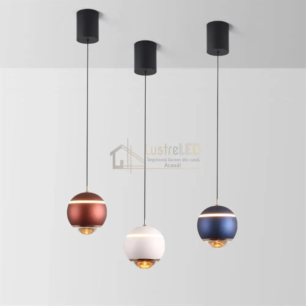 Pendul LED 12W R6 Copper Reglabil Pull UP/DOWN lustreled.ro