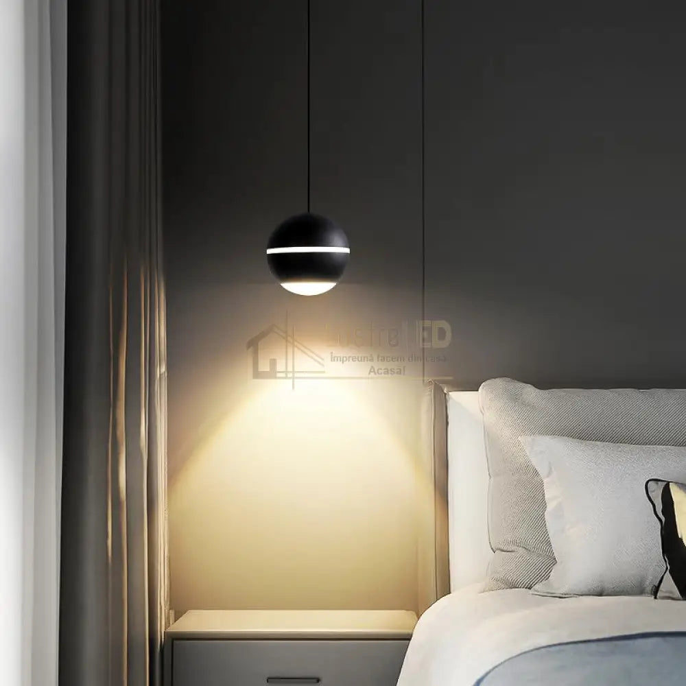 Pendul LED 12W S10 Black Reglabil Pull UP/DOWN lustreled.ro