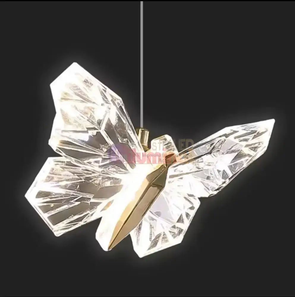 Pendul LED Gold Butterfly 12W lustreled.ro