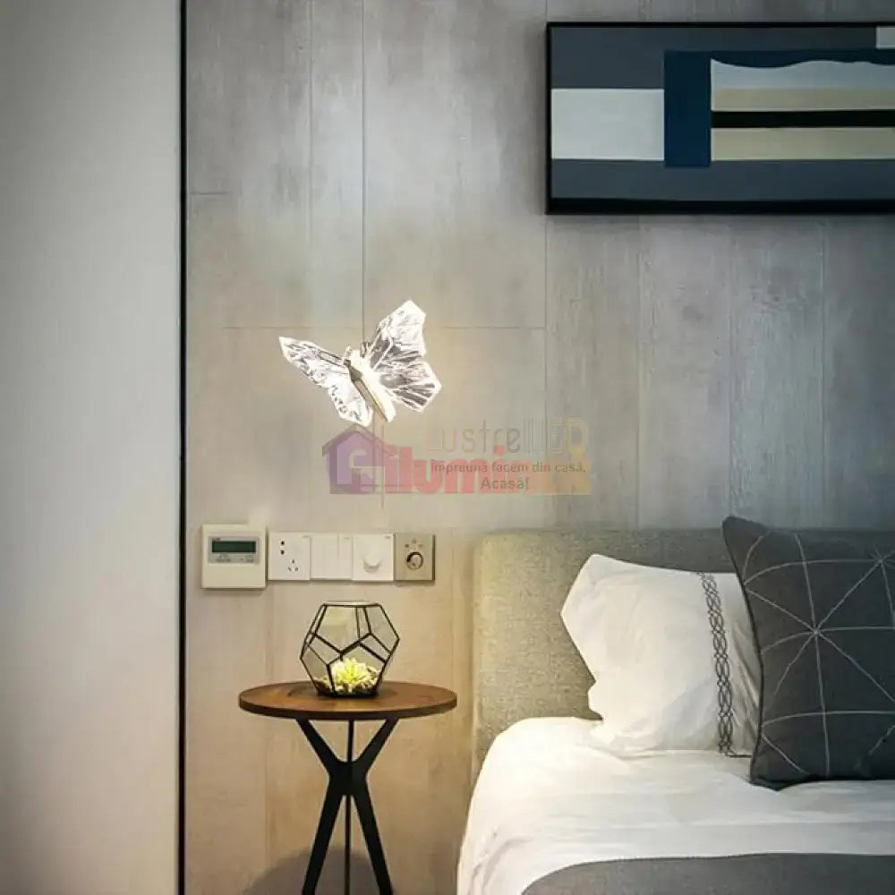 Pendul LED Gold Butterfly 12W lustreled.ro