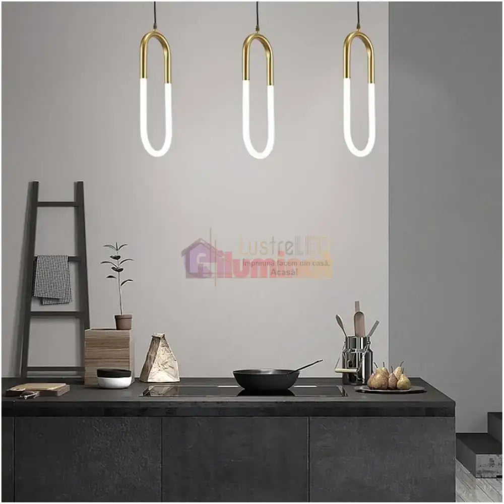 Lustra LED Suspendata HALO Gold Echivalent 140W SUSPENDATE / AURIE / 100CM led ceiling light