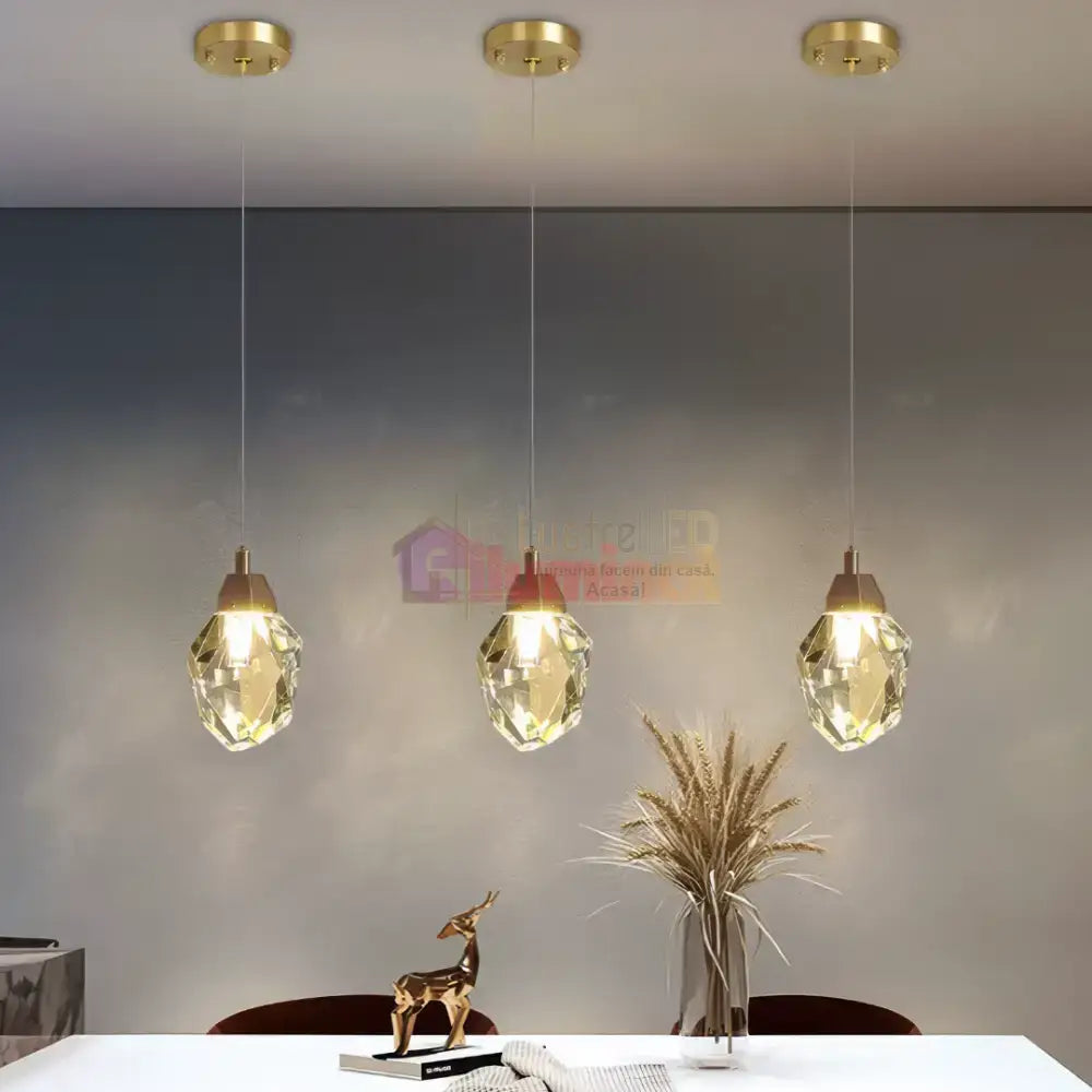 Pendul LED Cristal Drops lustreled.ro