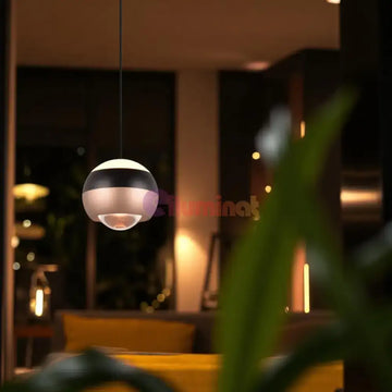 Pendul LED Orbit Pull Down 3 lumini din buton, Dimabil