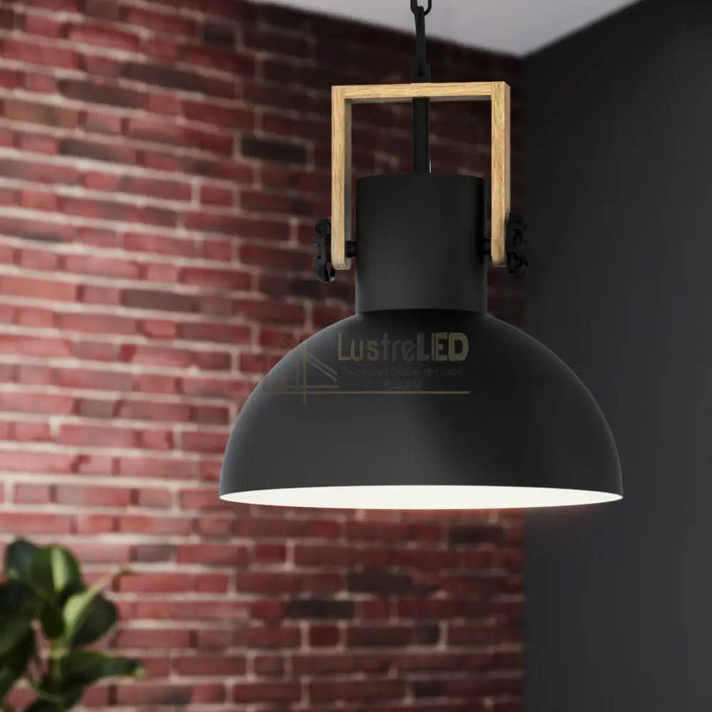 Pendul LUBENHAM Black & Brown 1xE27 Eglo Ø30CM Negru Lighting Fixtures