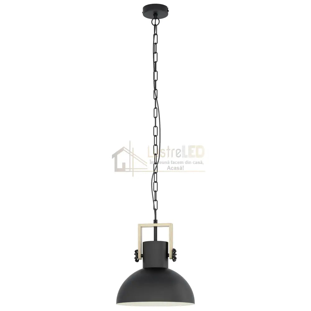 Pendul LUBENHAM Black & Brown 1xE27 Eglo Ø30CM Negru Lighting Fixtures