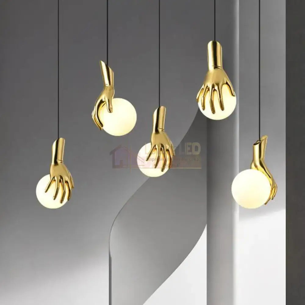 Pendul Luxury Golden Hand 1Xg9 Lighting Fixtures