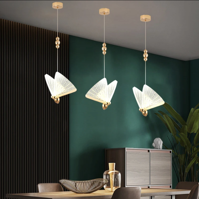 Pendul LED Modern Nordic Butterfly Gold