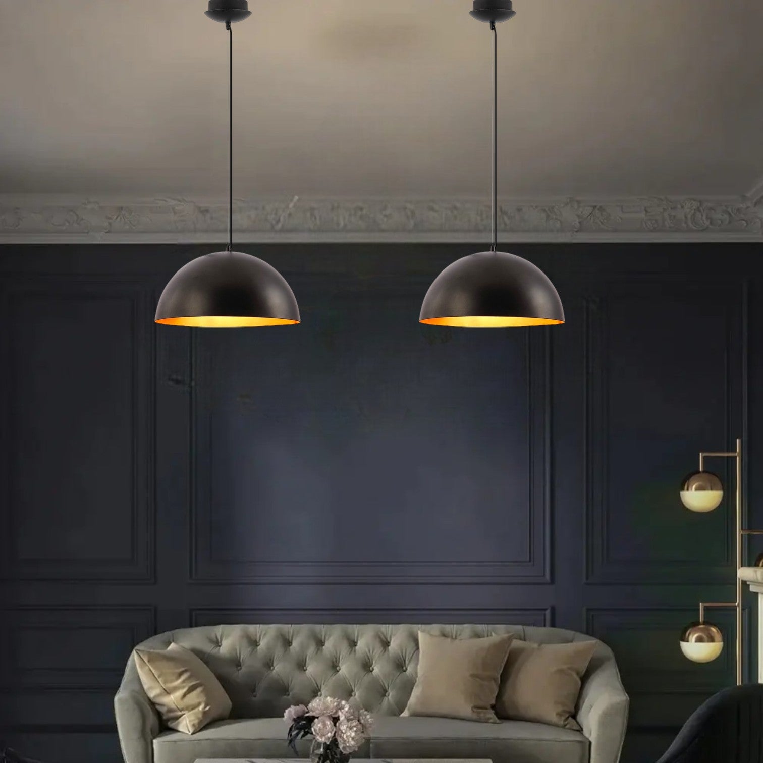 Pendul Modern E27 Golden Dark Dome