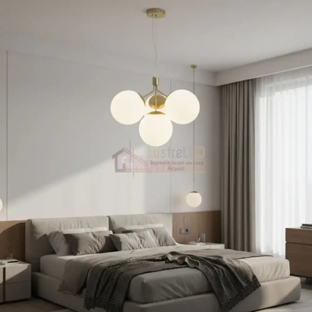 Pendul Nordic Abajur Mat 4xE27 Gold AURIE / NORDIC Lighting Fixtures